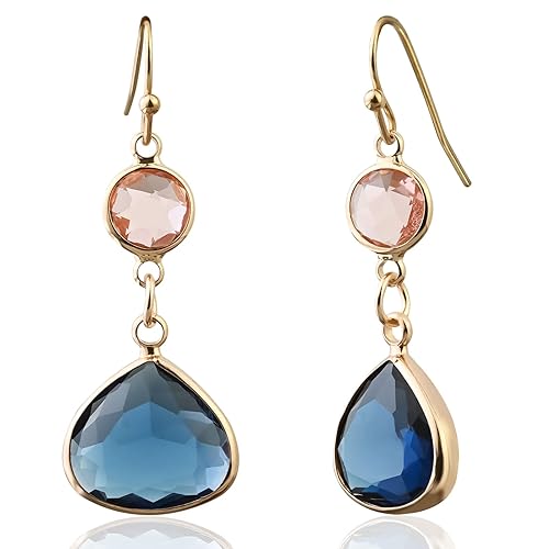 Women Dangle Blue Topaz Earrings