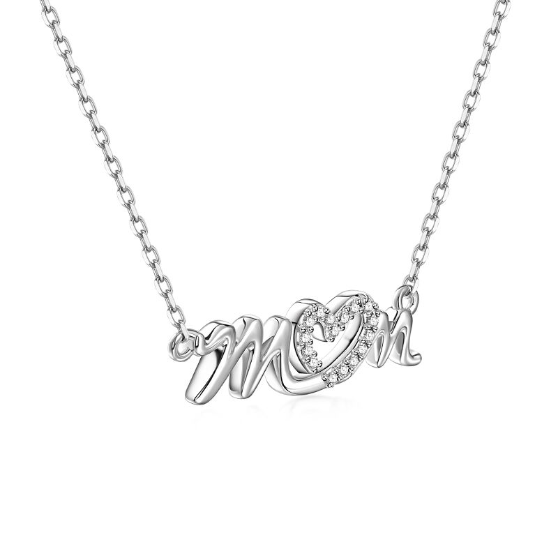 Sterling Silver Letter  Heart Necklace