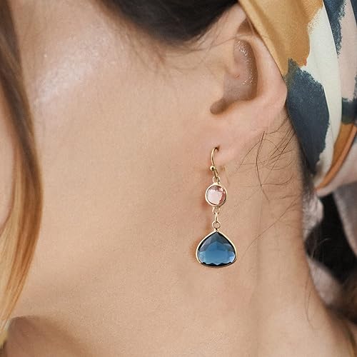 Women Dangle Blue Topaz Earrings