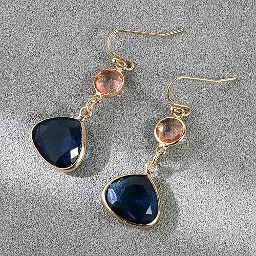 Women Dangle Blue Topaz Earrings