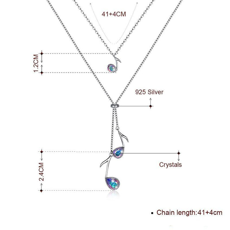 Sterling Silver & Blue Cubic Zirconia  Necklace