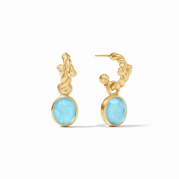 Plate Hoop & Charm Earring