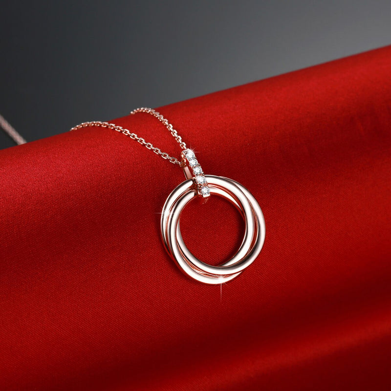 Sterling Silver Three Circle Necklace