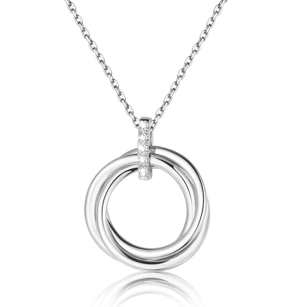 Sterling Silver Three Circle Necklace