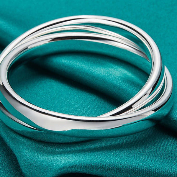 925 Sterling Silver Double Circle Bracelet