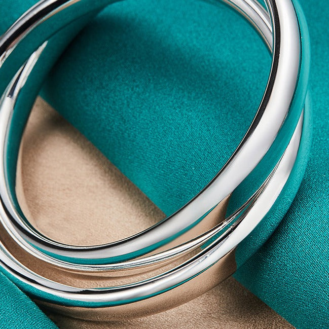 925 Sterling Silver Double Circle Bracelet