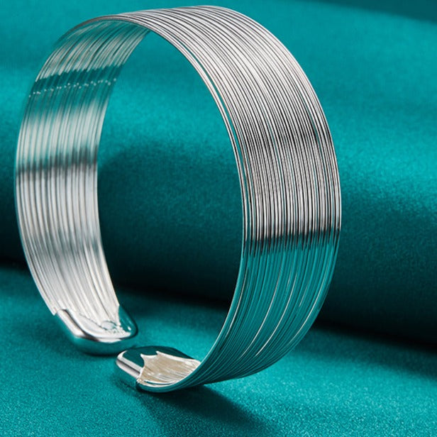 925 Sterling Silver Adjustable Cuff Bangle