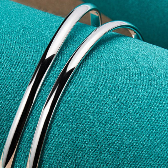 925 Sterling Silver Adjustable Bangle Bracelet