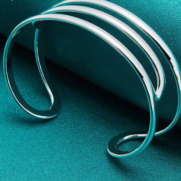 925 Sterling Silver Adjustable Bangle Bracelet
