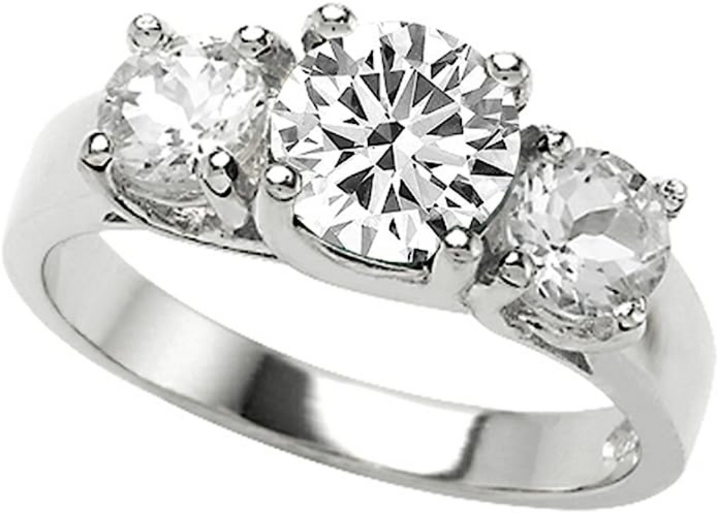 Unique Round Cut White Topaz Ring