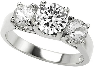 Unique Round Cut White Topaz Ring