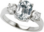 Unique Oval Cut White Topaz Ring