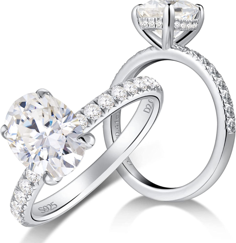 Vintage Oval Cut Moissanite Engagement Ring