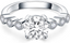 Vintage Round Cut White Topaz  Engagement Ring