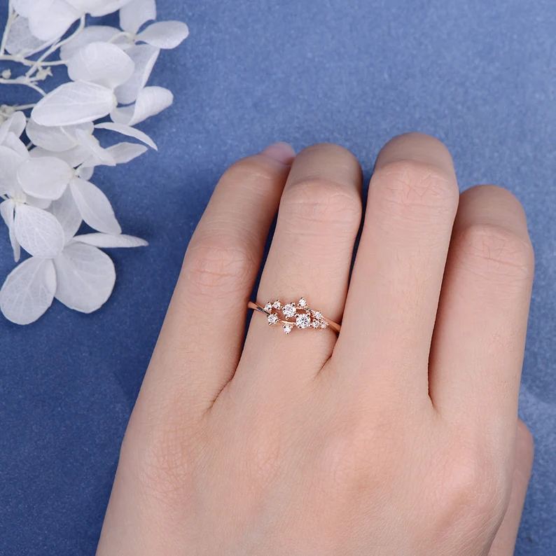 Rose Gold Twig Wedding Band