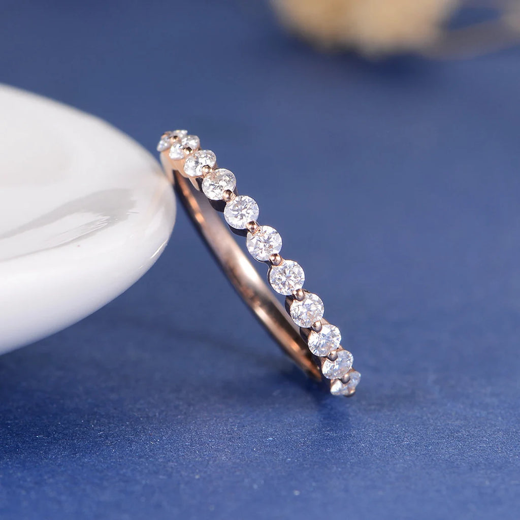 Unique Women Moissanite Wedding Band